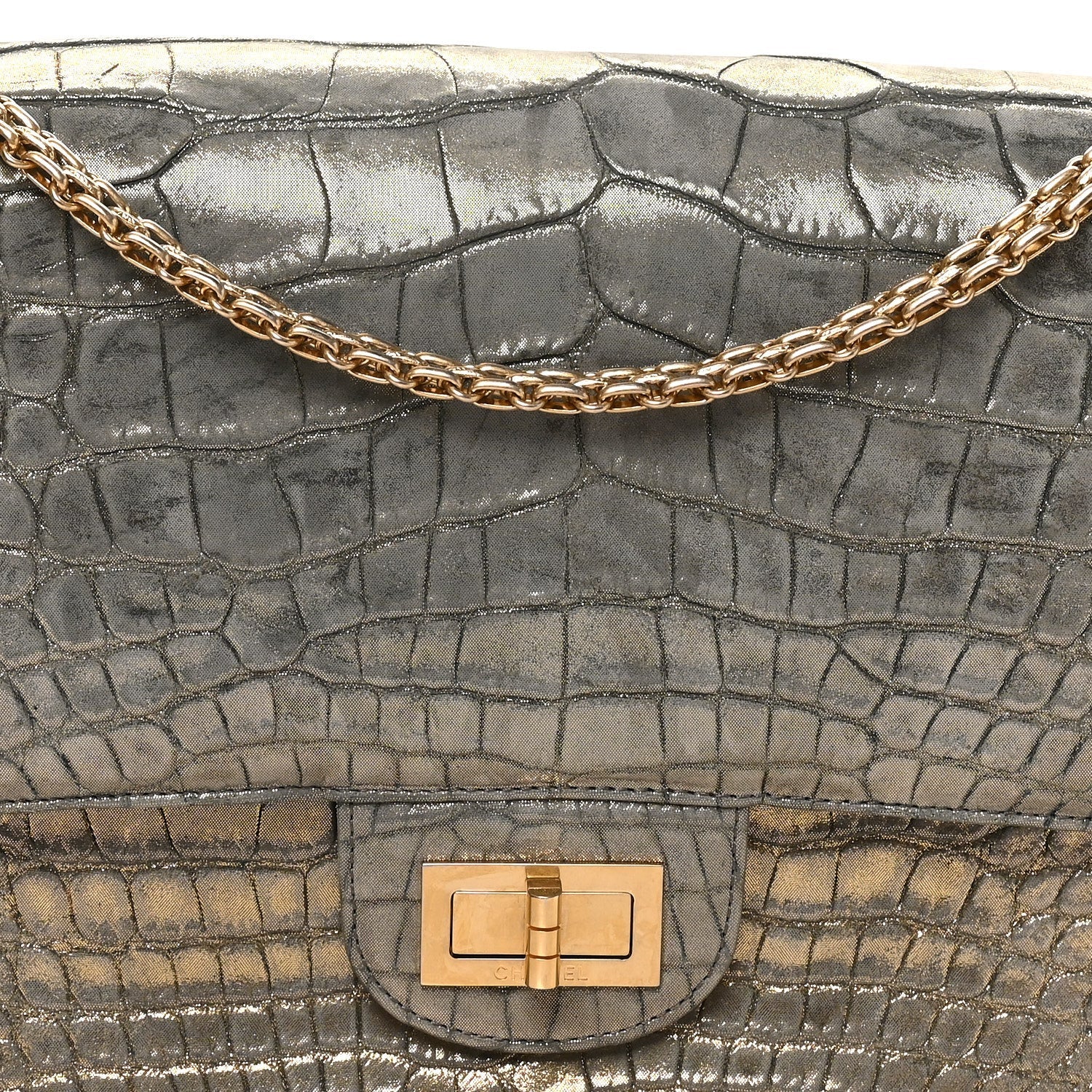 Metallic Alligator 2.55 Reissue 226 Flap Gold