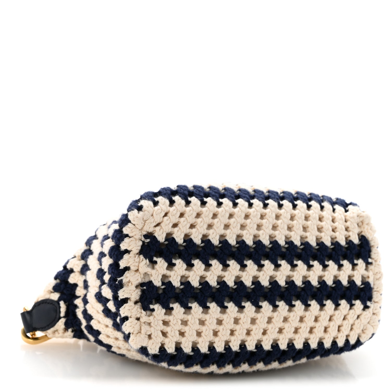 Fabric Crochet Pouch Blue White