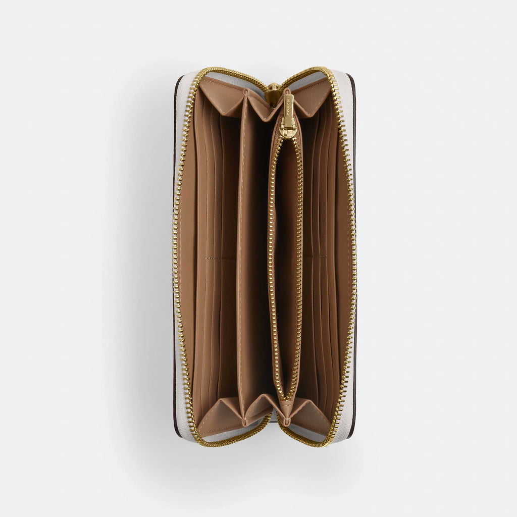 Coach Outlet Long Zip Around Wallet In Signature Canvas