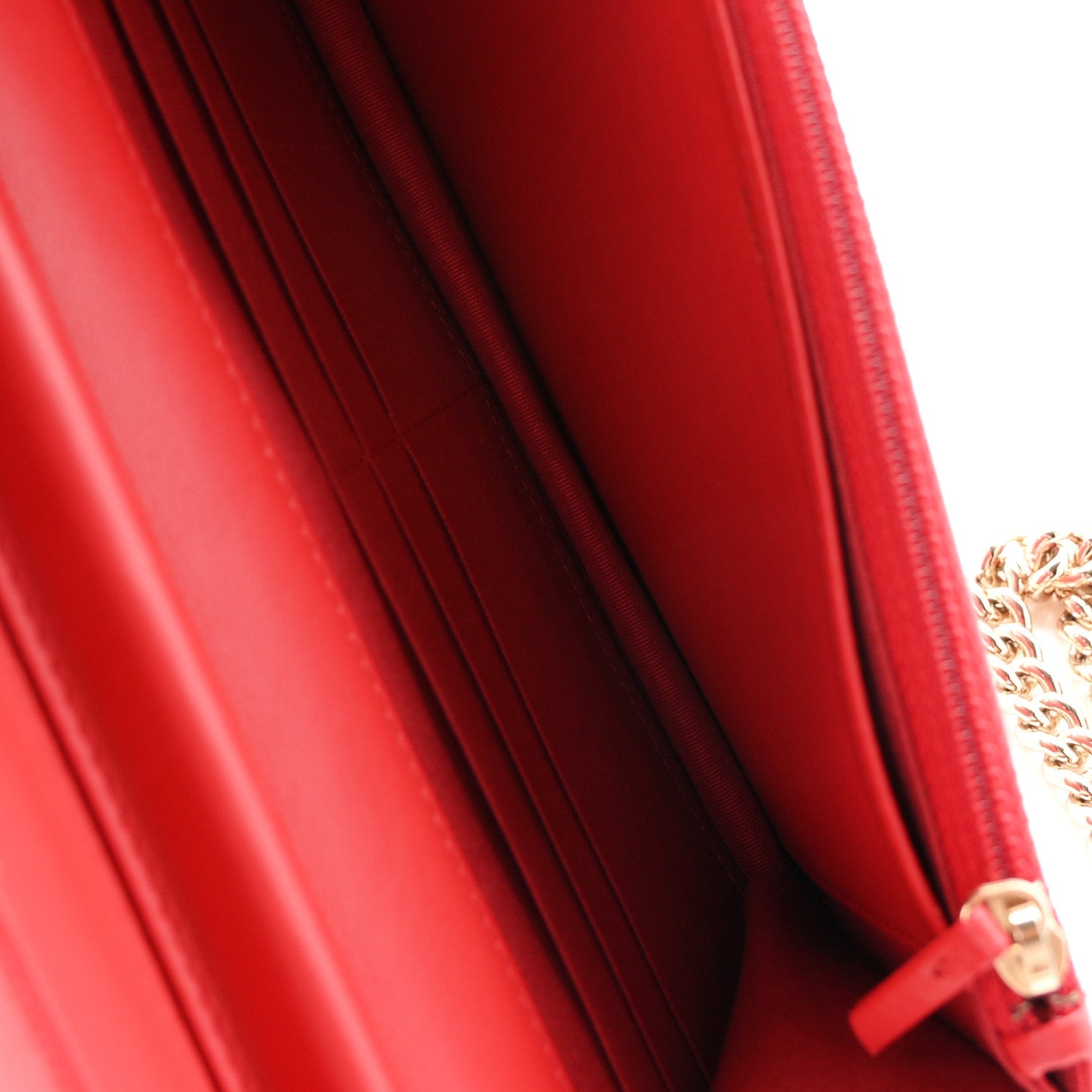 Caviar Quilted Boy Wallet On Chain WOC Red