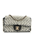 Lambskin Pearl On Flap Black