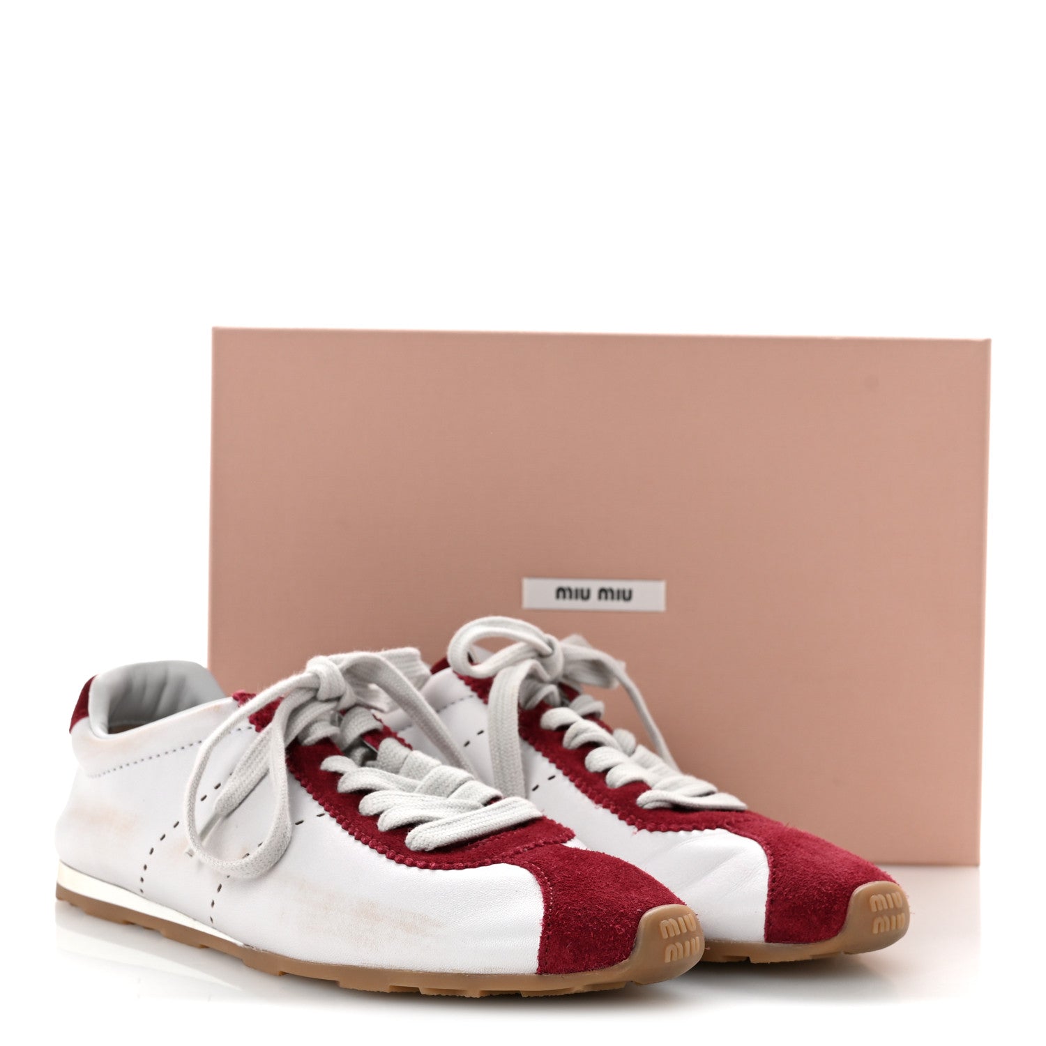 Scamosciato Womens Plume Sneakers 37.5 White Cerise
