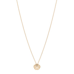 18K Yellow Gold Diamond Bouton de Camelia Pendant Necklace