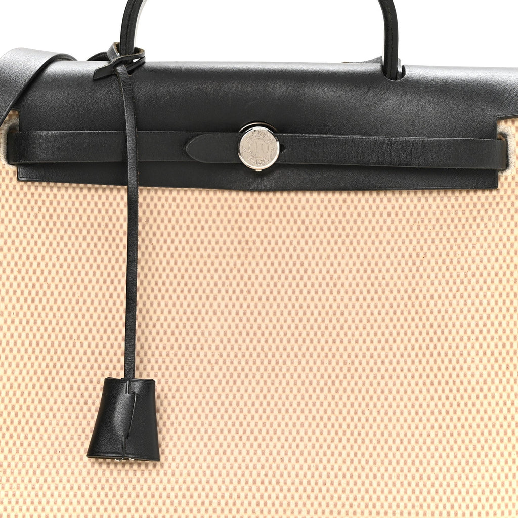 Toile GM Vache Calfskin Herbag 30 PM Natural Black Natural Black