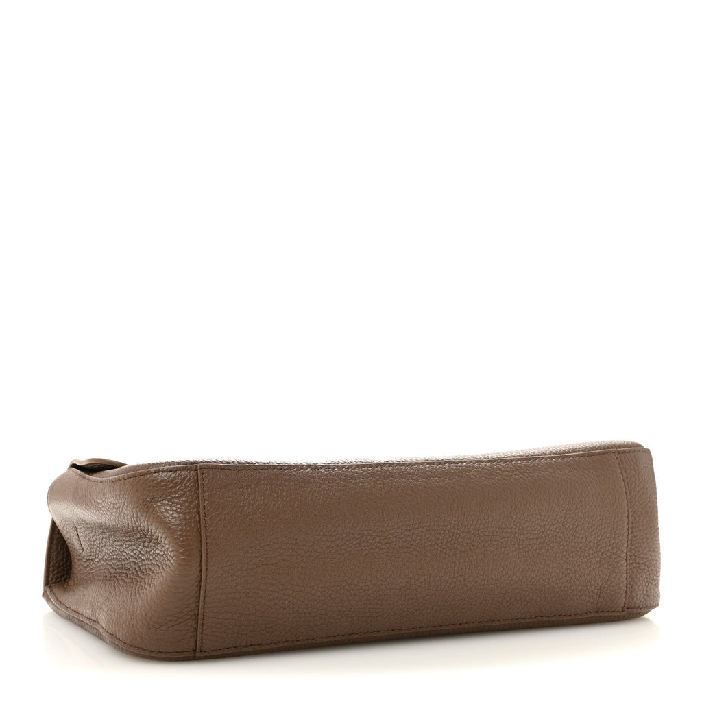Grained Calfskin Small Souplissimo Maxi Flap Light Brown