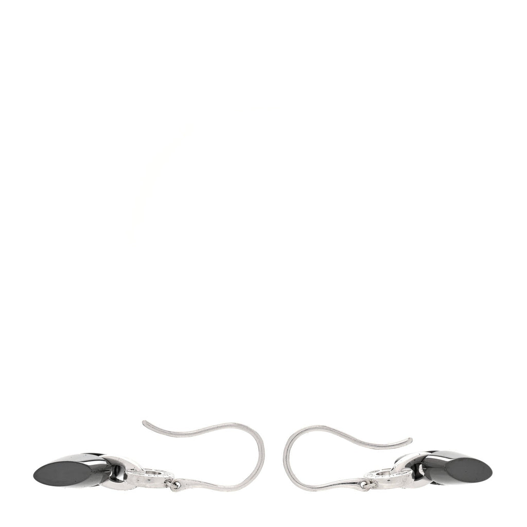 18K White Gold Diamond Ceramic Ultra Drop Earrings Black