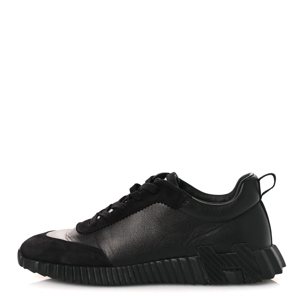 Goatskin Suede Goatskin Mens Bouncing Sneakers 43.5 Black
