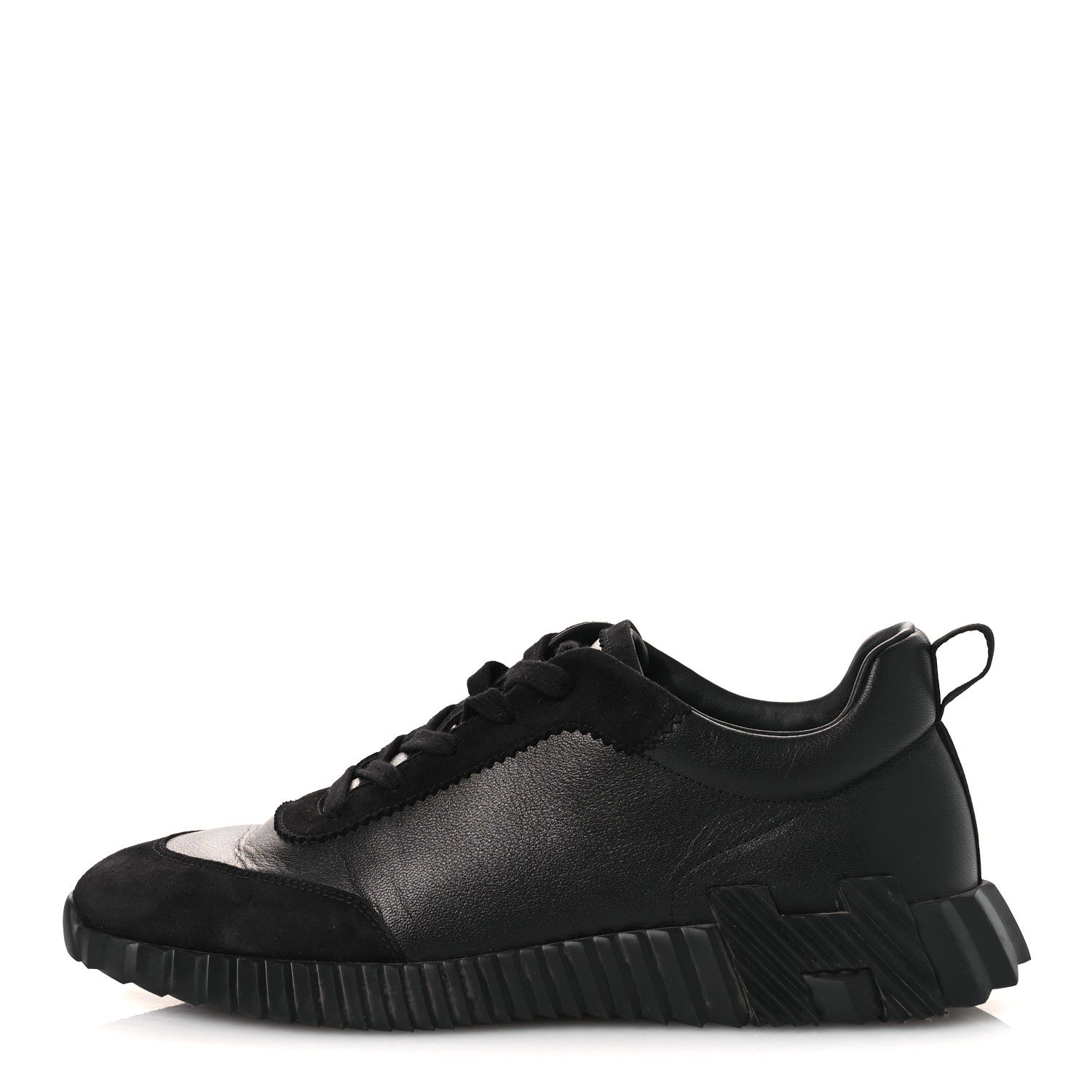 Goatskin Suede Goatskin Mens Bouncing Sneakers 43.5 Black