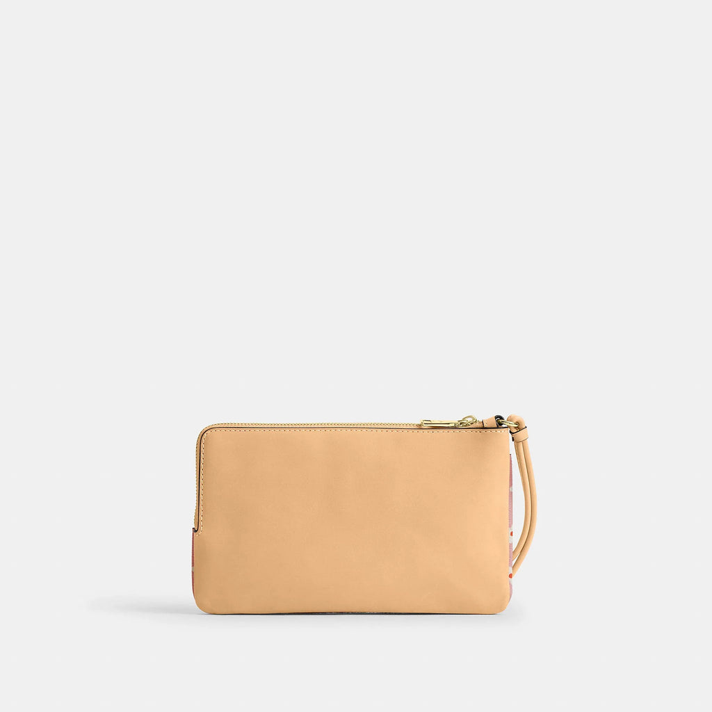 Coach Outlet Double Zip Wristlet With Floral Print