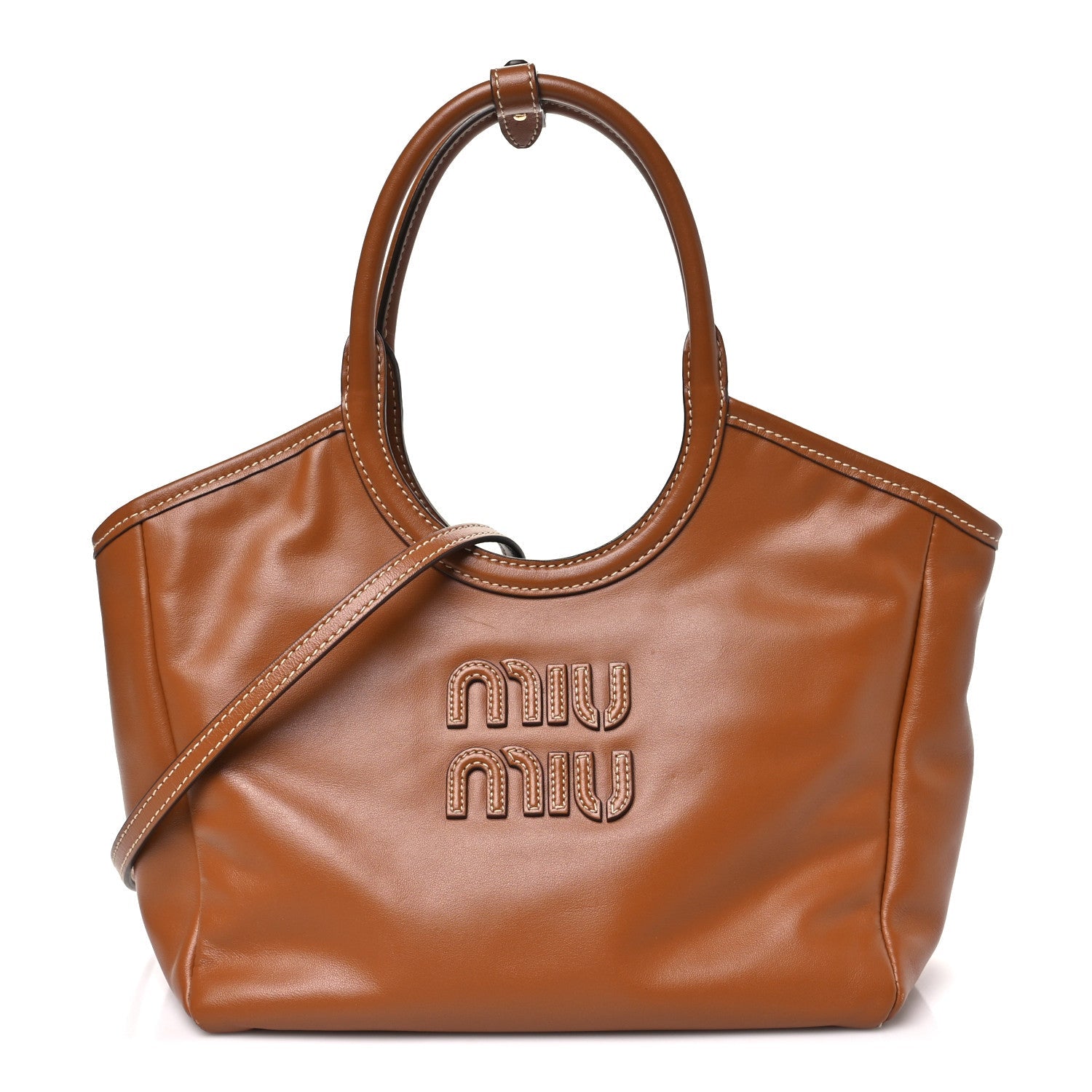 Soft Calf Softy Small Ivy Tote Bag Caramel
