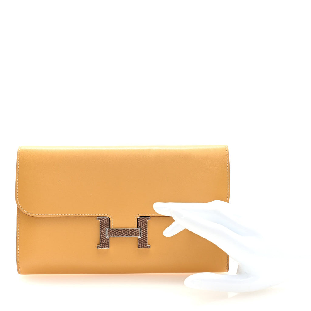Tadelakt Lizard Constance Long Wallet Sable Cecil