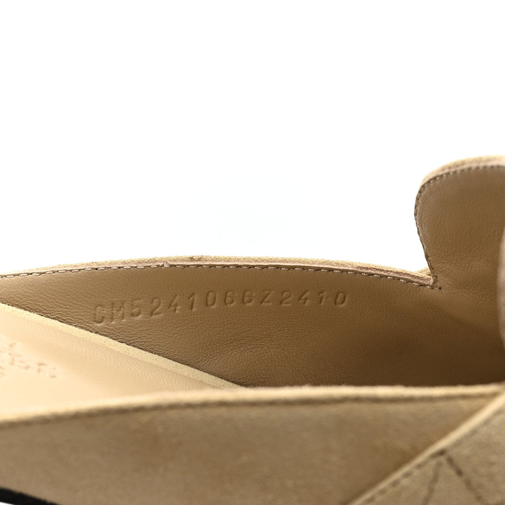 Suede Goatskin Oz Mules 37 Beige Sable