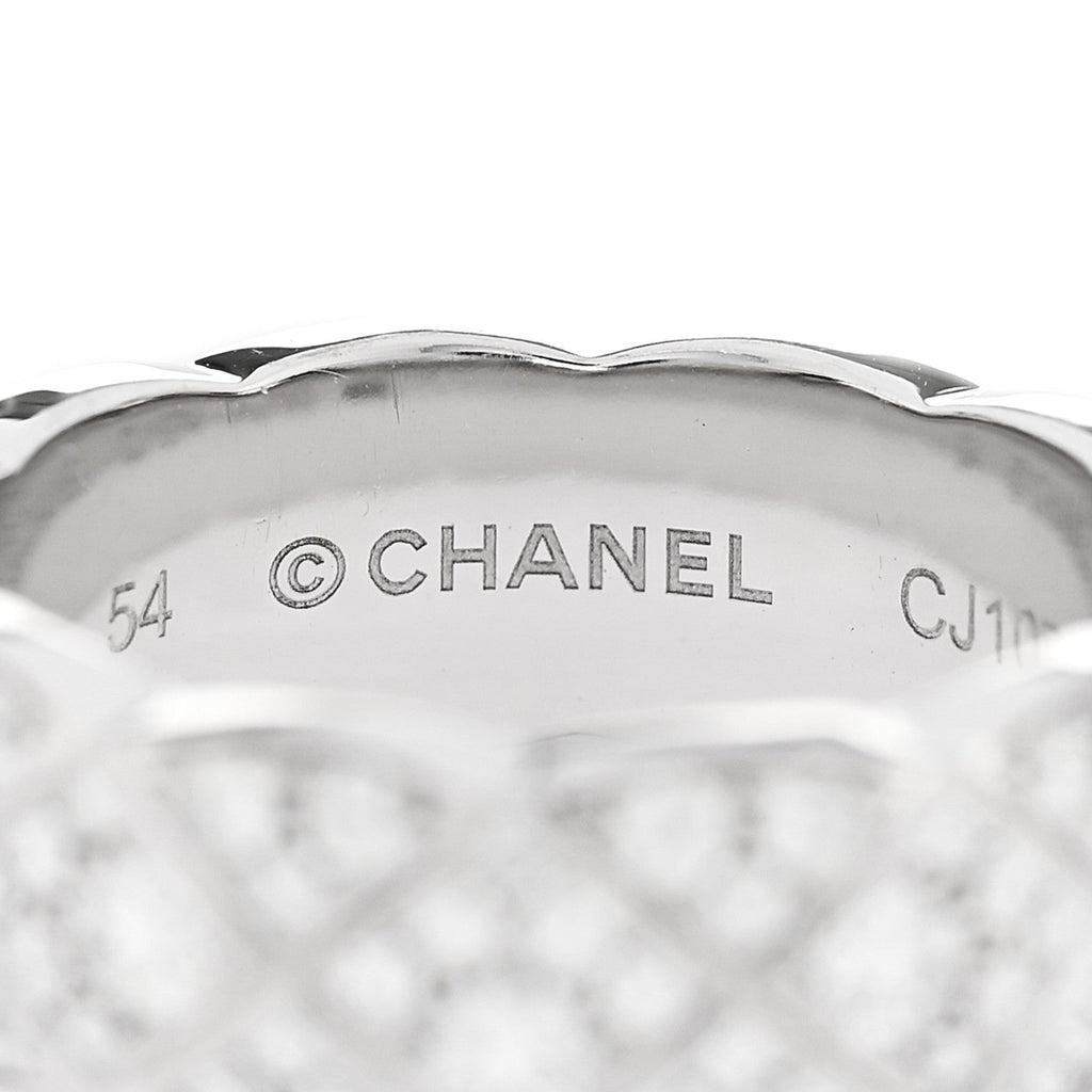 18K White Gold Diamond Small Coco Crush Full Paved Ring 54 7