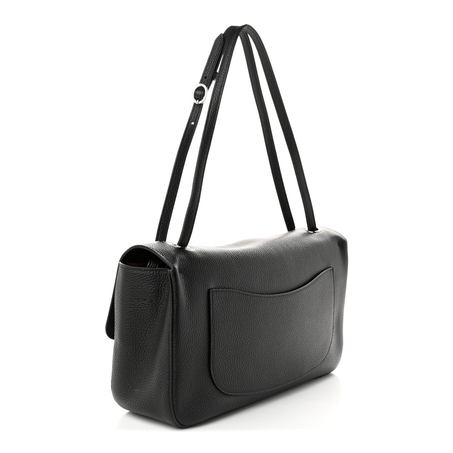 Grained Calfskin Small Souplissimo Maxi Flap Black