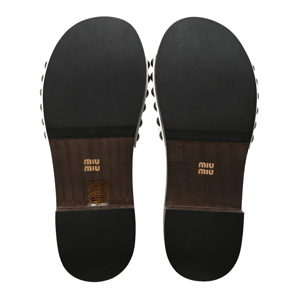 Vernice Logo Slide Clogs 36 White