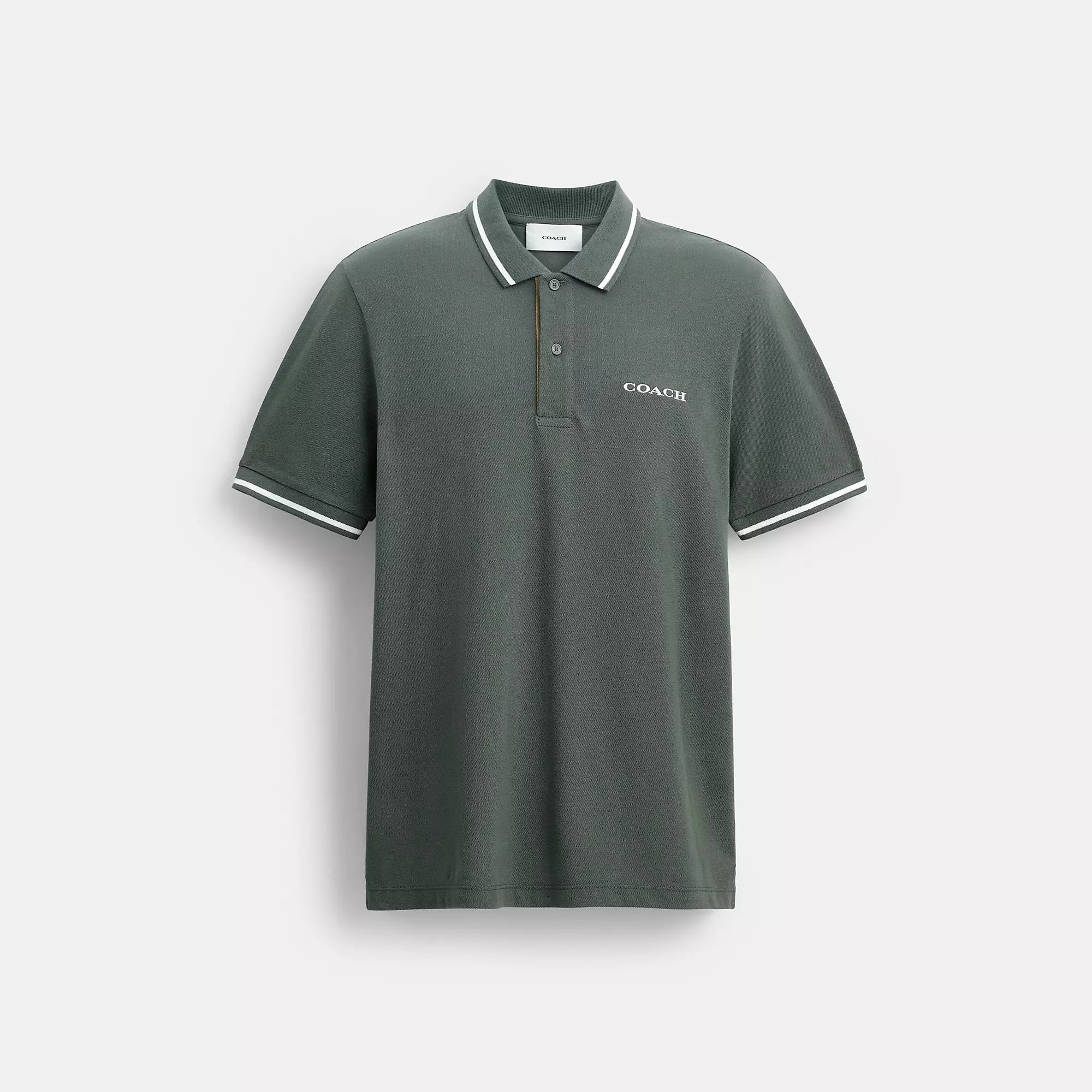 Coach Outlet Signature Trim Polo In Organic Cotton