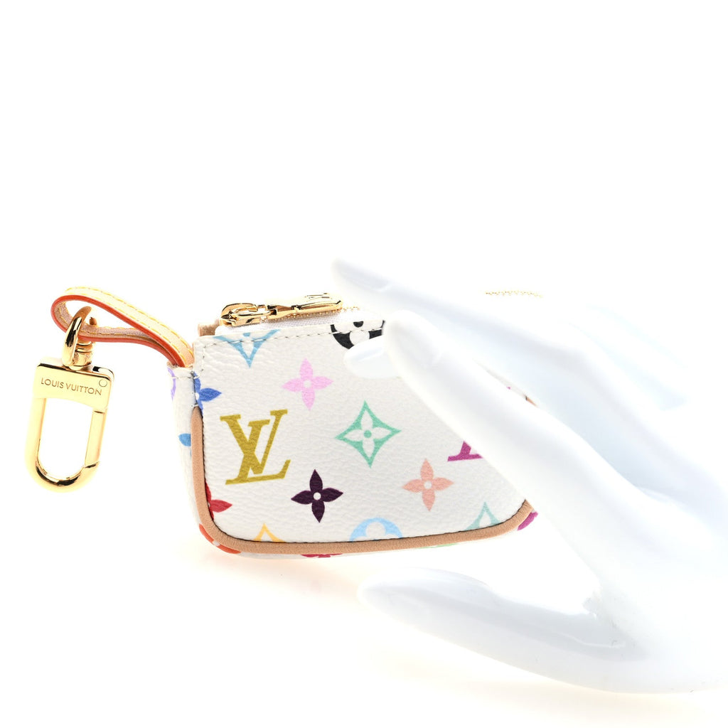 LV x TM Monogram Multicolor Micro Pochette White