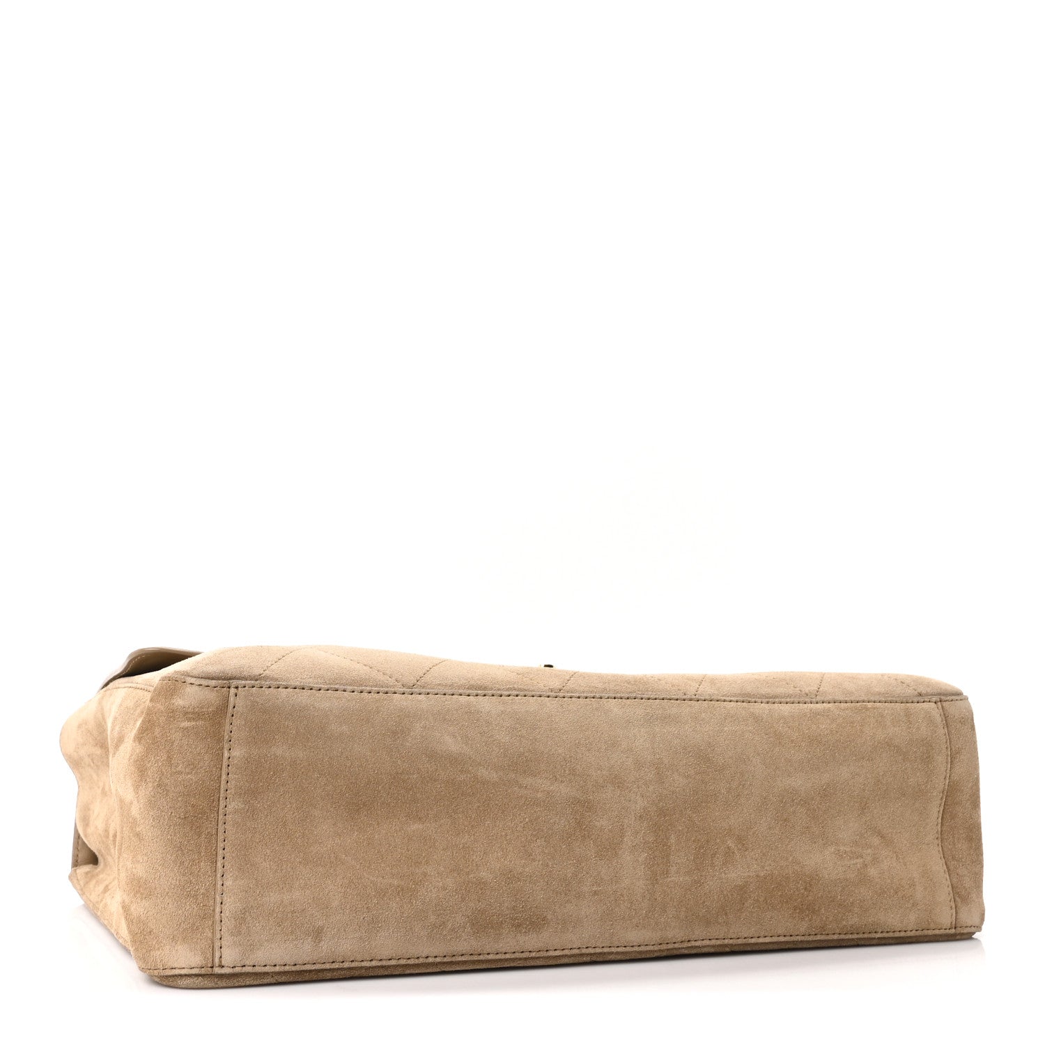 Suede Calfskin Souplissimo Maxi Flap Dark Beige