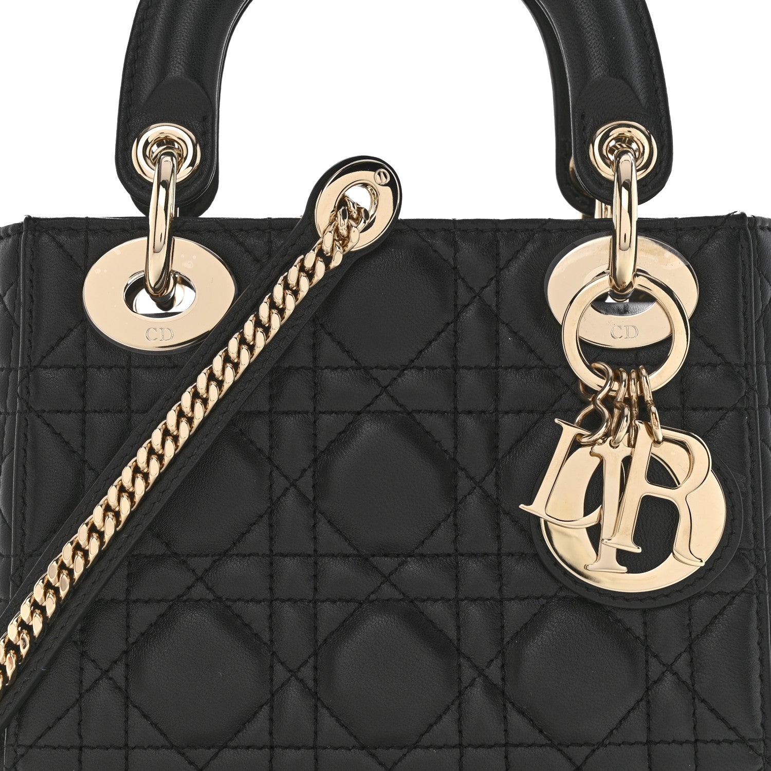 Lambskin Cannage Mini Lady Dior Black