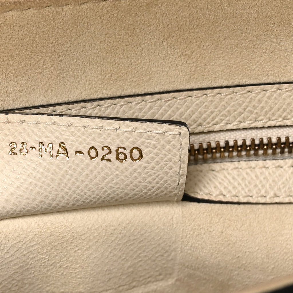Grained Calfskin Saddle Bag White