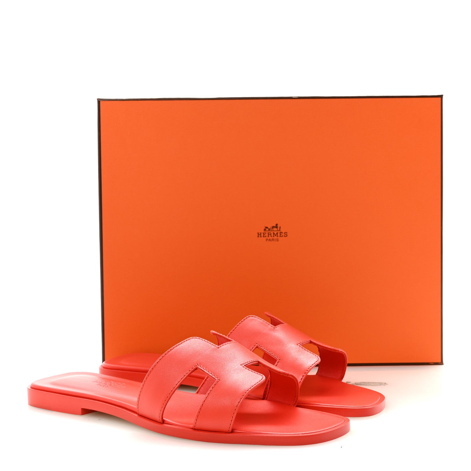 Box Calfskin Oran Sandals 37 Rouge Grenadine