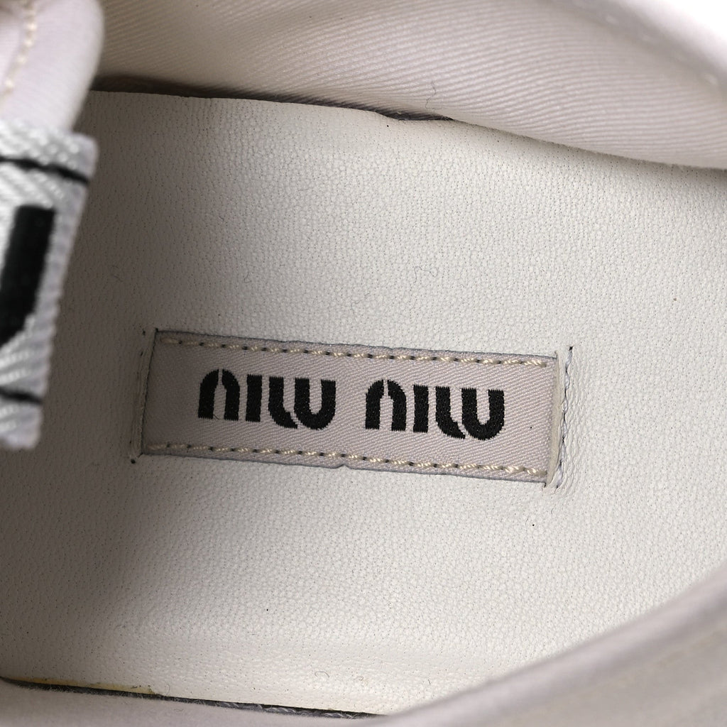 Gabardine Crystal Low Sneakers 35 Bianco