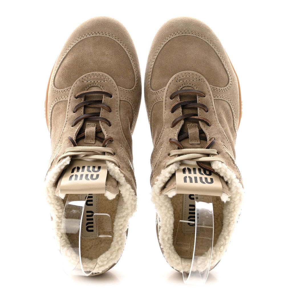Suede Shearling Gymnasium Sneakers 39.5 Deserto