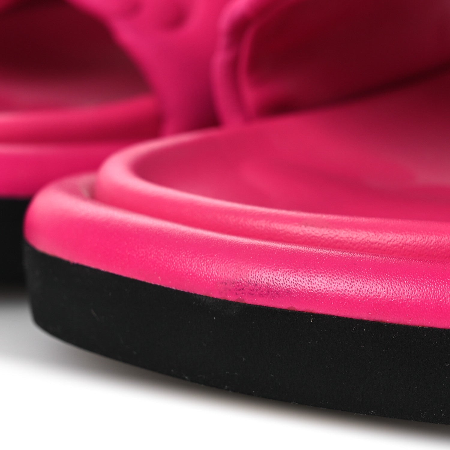 Technical Fabric Embossed Monogram Pool Pillow Comfort Mules 37 Fuchsia