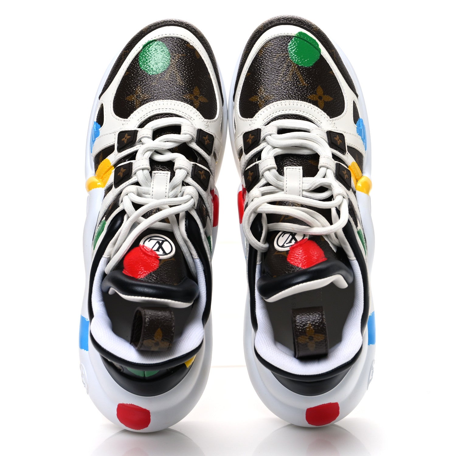 LV X YK Calfskin Monogram Dots Monogram Archlight Sneakers White