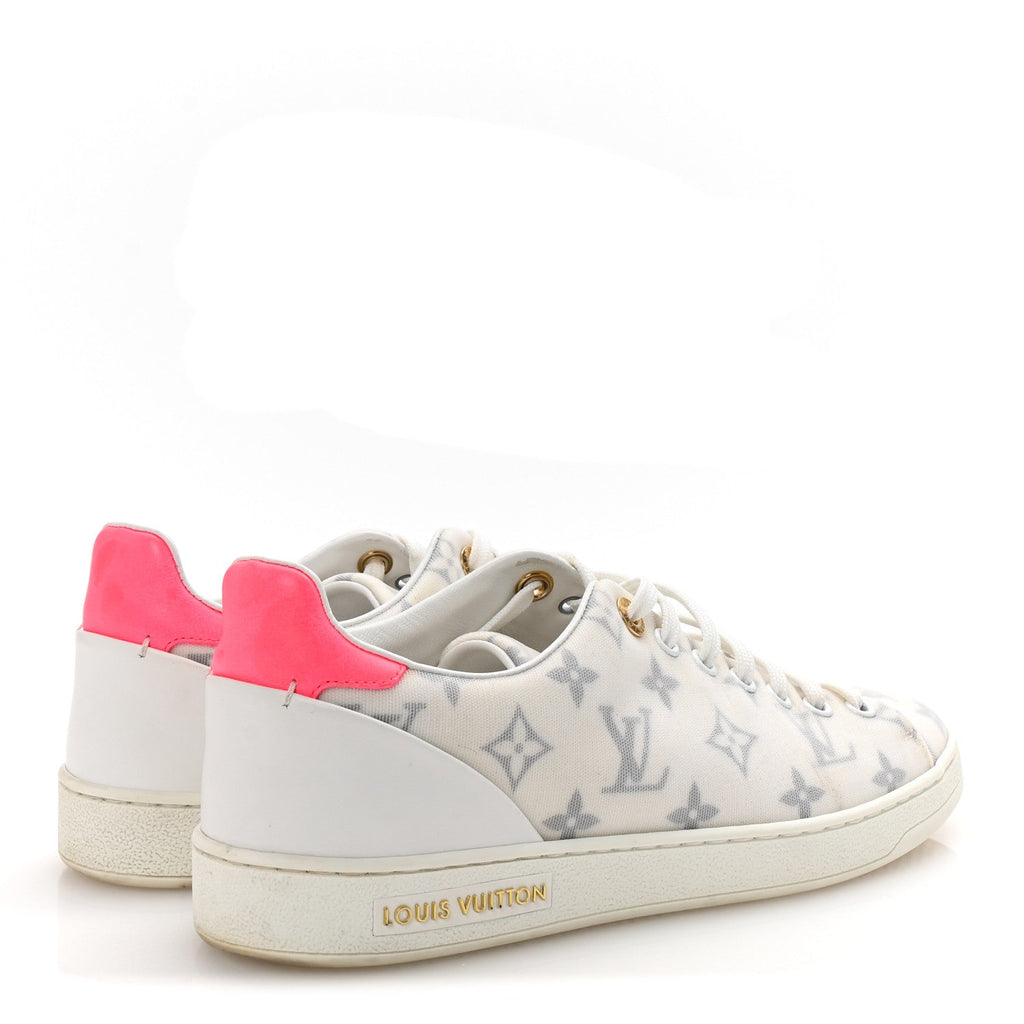 Technical Fabric Calfskin Monogram Frontrow Sneakers 39 Pink