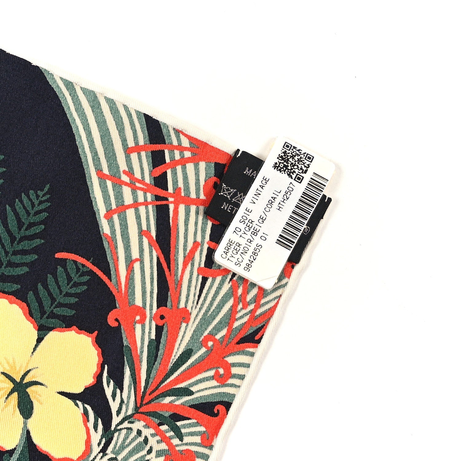Silk Tyger Tyger Scarf 70 Black Beige Corail