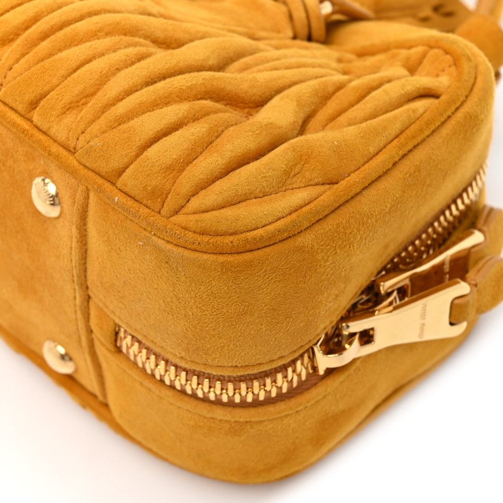 Suede Matelasse Large Arcadie Top Handle Bag Whiskey