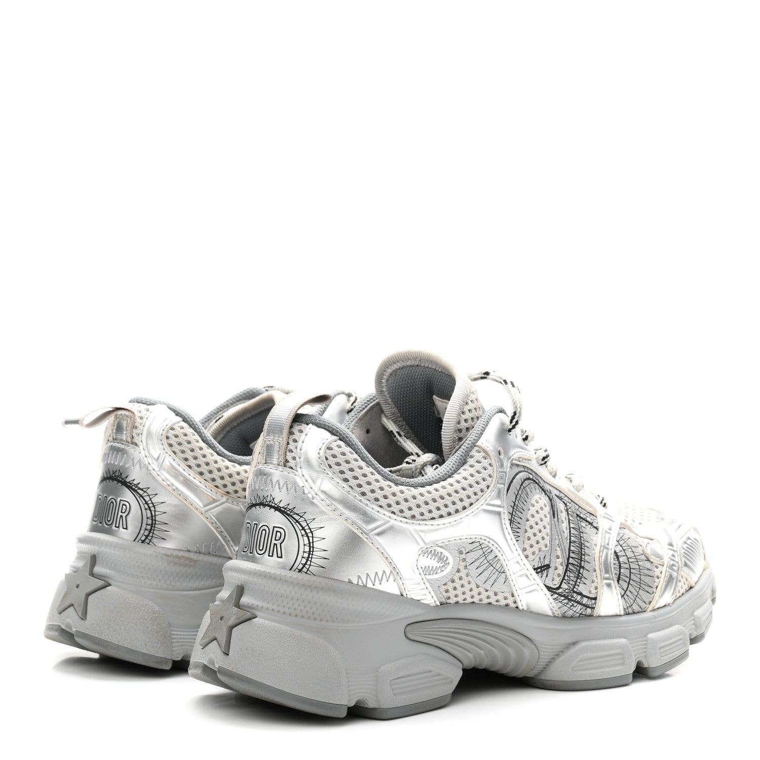 Technical Mesh Dior Chrono Sneakers 36 Silver