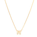 Lacquered Gold Mini Pop H Pendant Necklace White