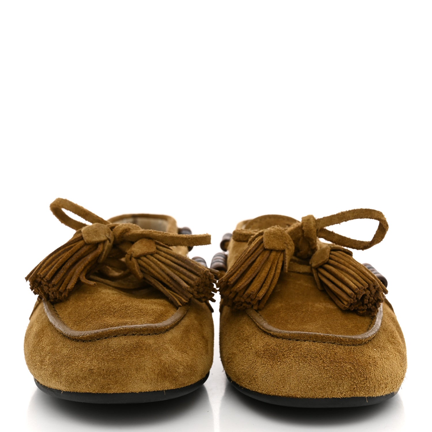Suede Tassel Loafers 36 Olive Green