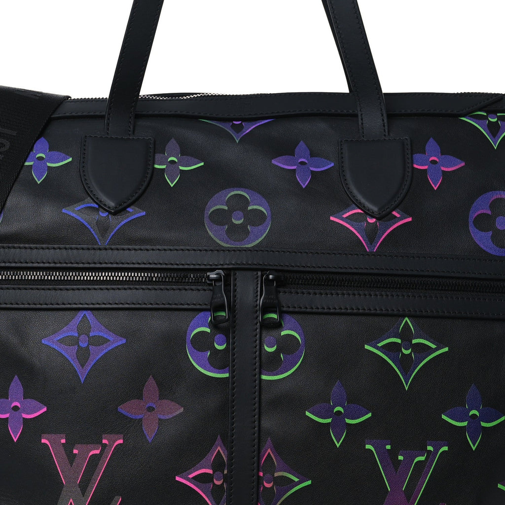 Calfskin Monogram Spotlight Comet Duffle Black Borealis