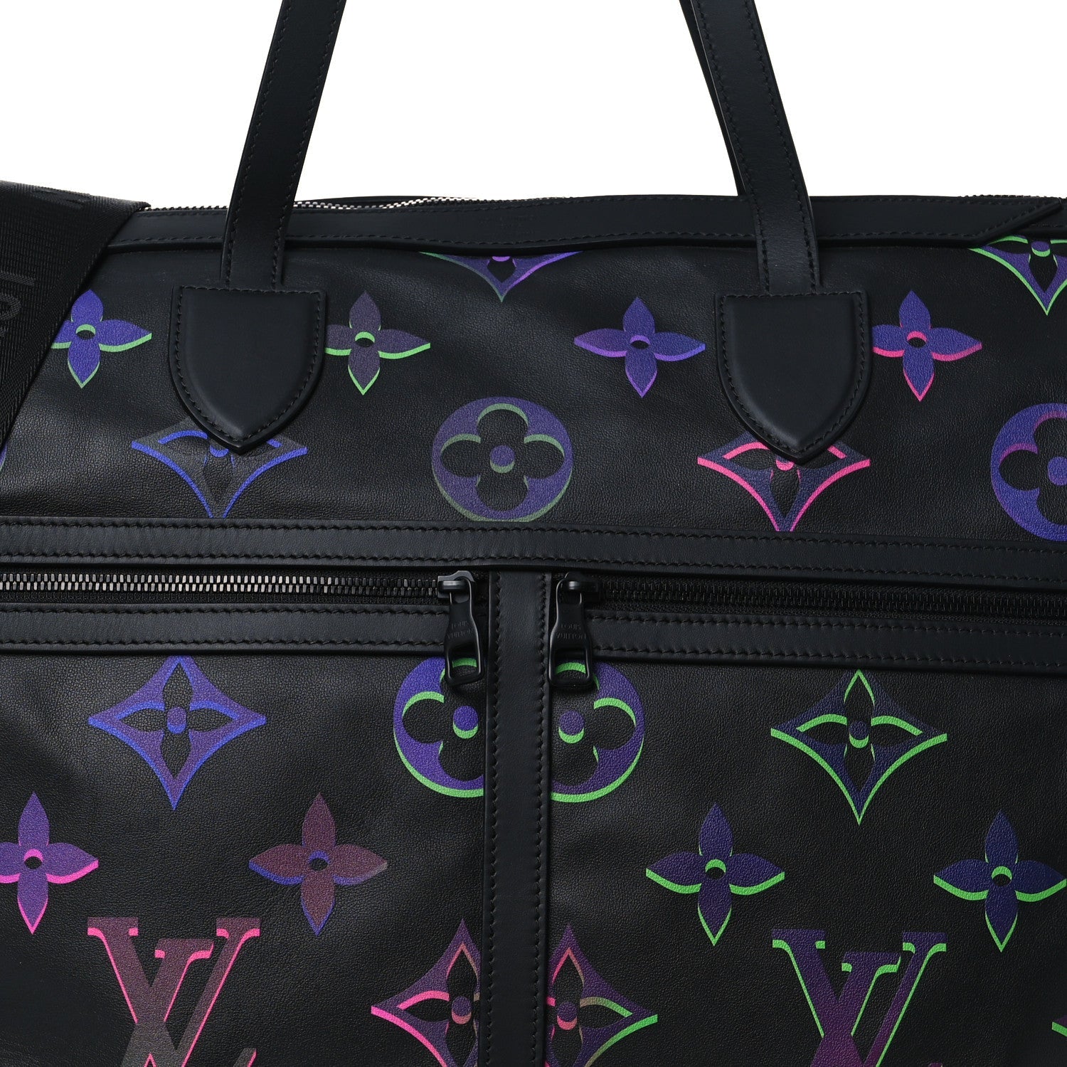 Calfskin Monogram Spotlight Comet Duffle Black Borealis
