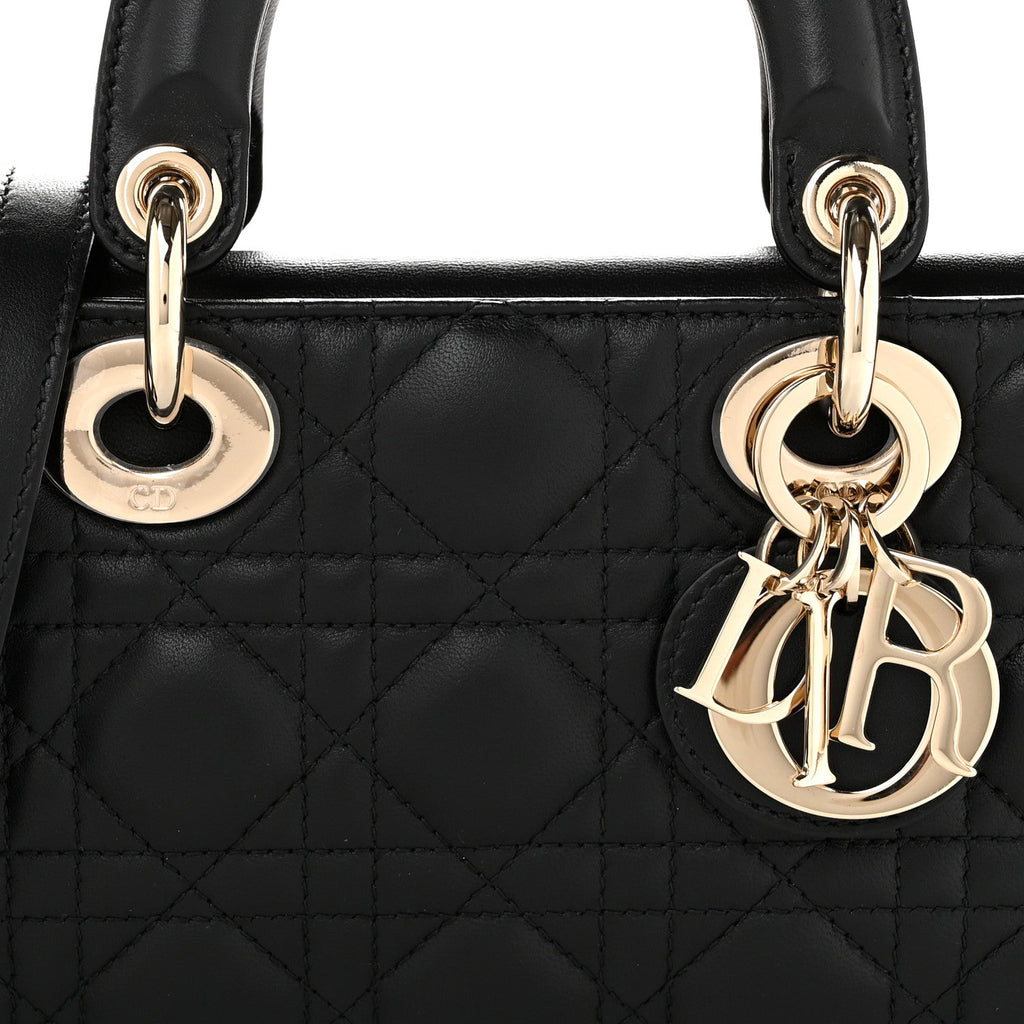 Lambskin Cannage Small Lady D-Joy Black