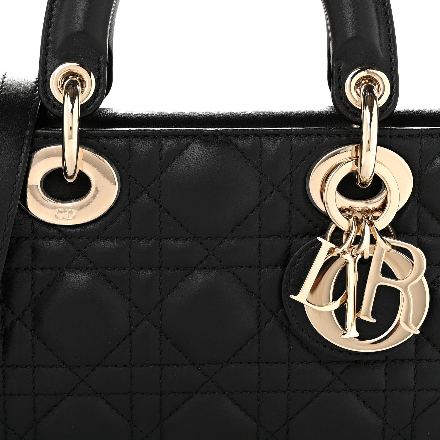 Lambskin Cannage Small Lady D-Joy Black