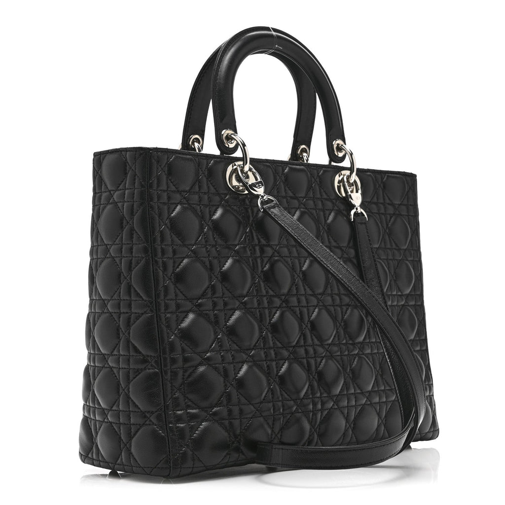 Lambskin Cannage Large Lady Dior Black