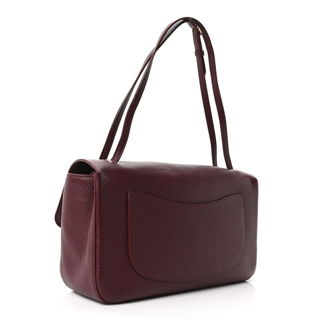 Grained Calfskin Small Souplissimo Maxi Flap Burgundy