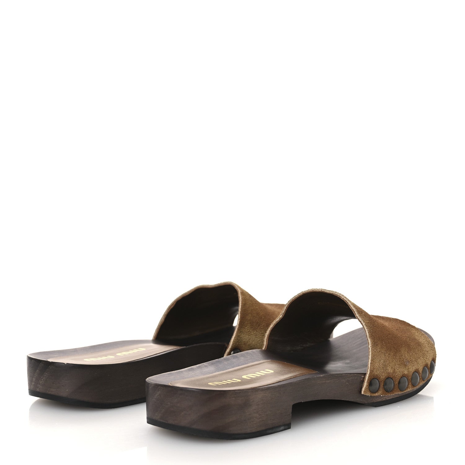 Suede Logo Slide Clogs 37 Cannella