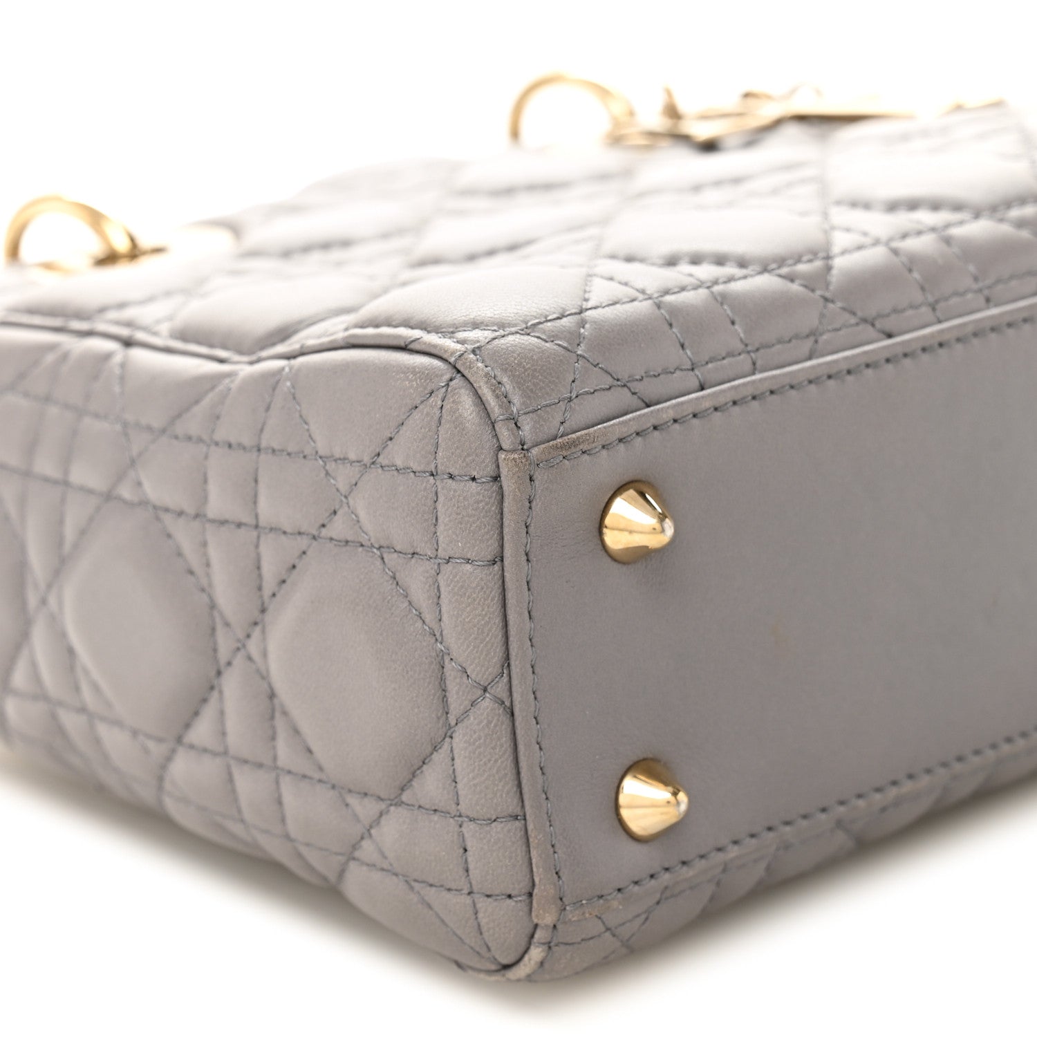 Lambskin Cannage Small Lucky Badges My Lady Dior Grey