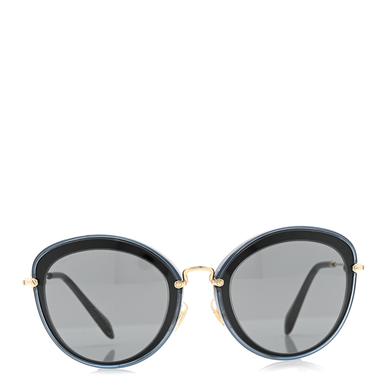 Metal Acetate Round Sunglasses SMU 50R Blue Gold