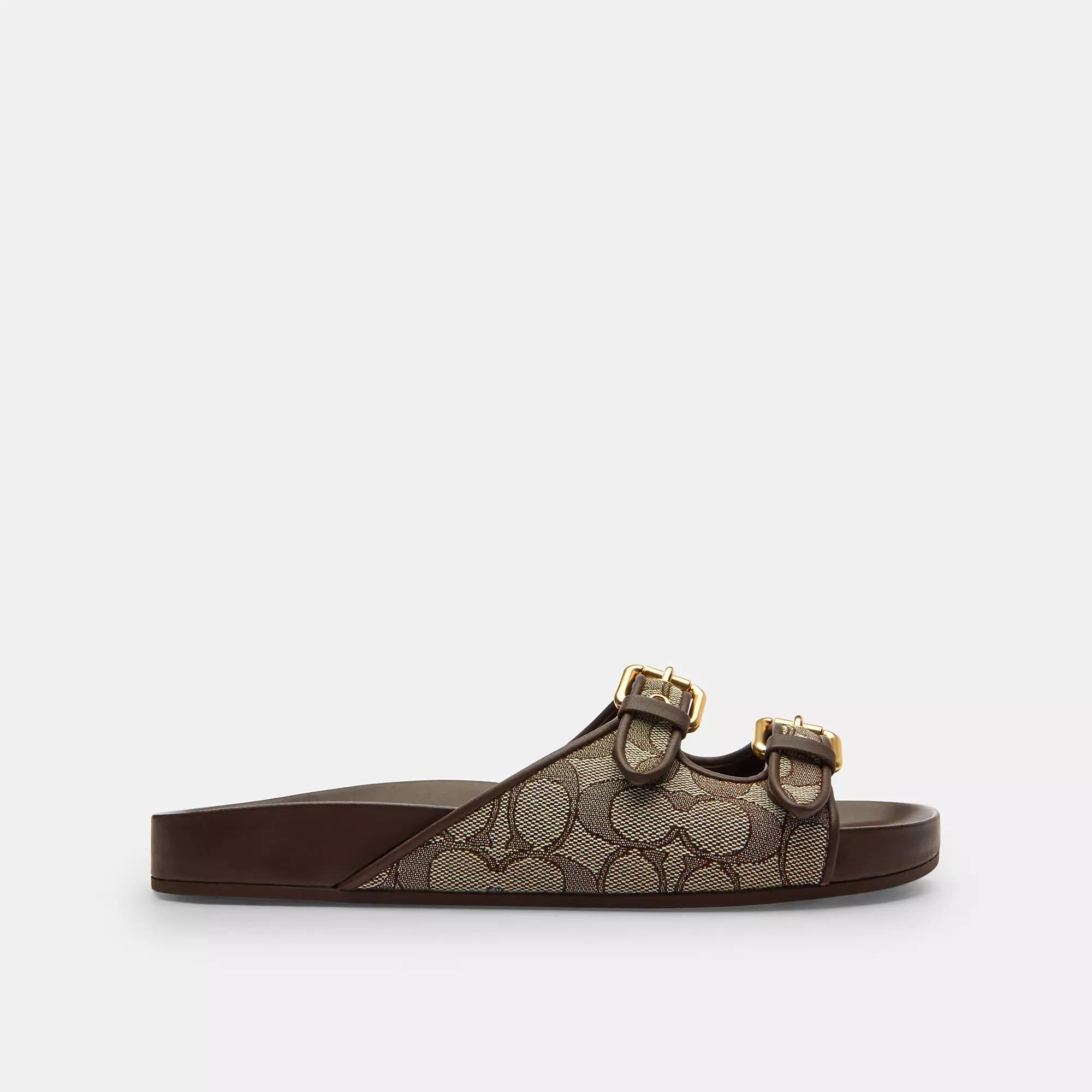 Coach Outlet Two Band Buckle Sandal In Signature Jacquard