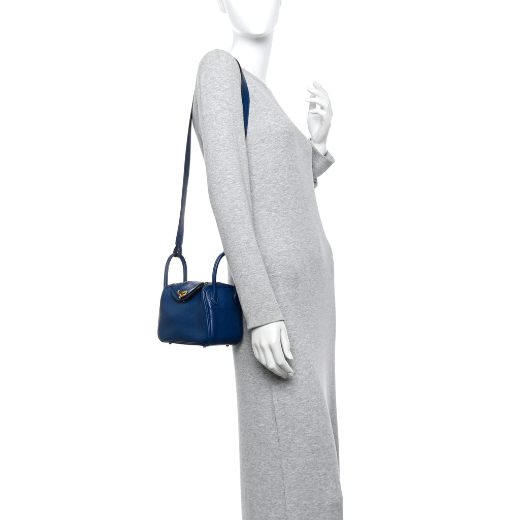 Taurillon Clemence Mini Lindy 20 Deep Bleu
