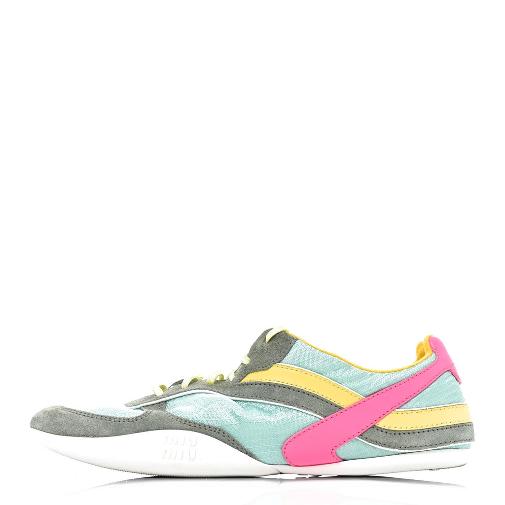 Technical Fabric Suede Gymnasium Sneakers 41 Anise Fuchsia