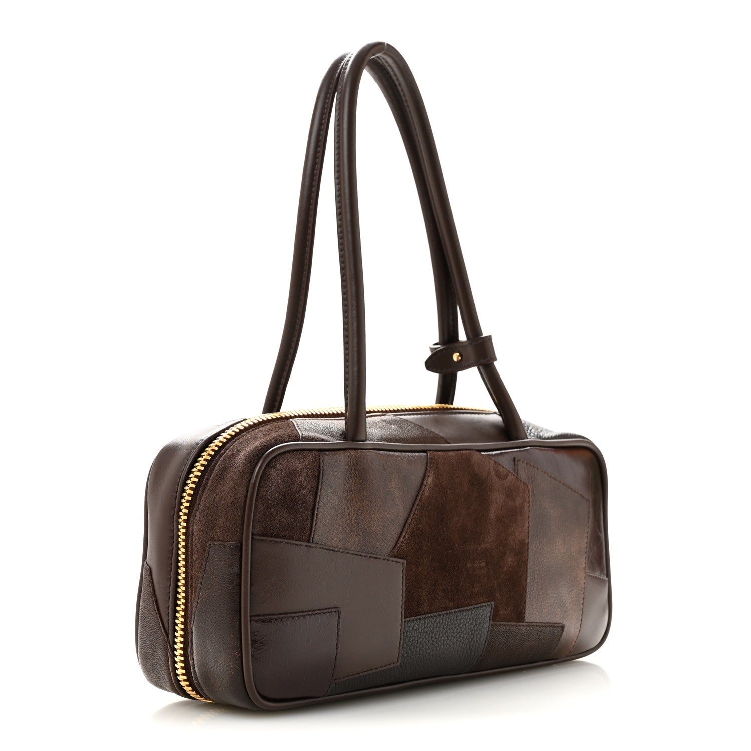 Nappa Patchwork Small Beau Top Handle Bag Briarwood