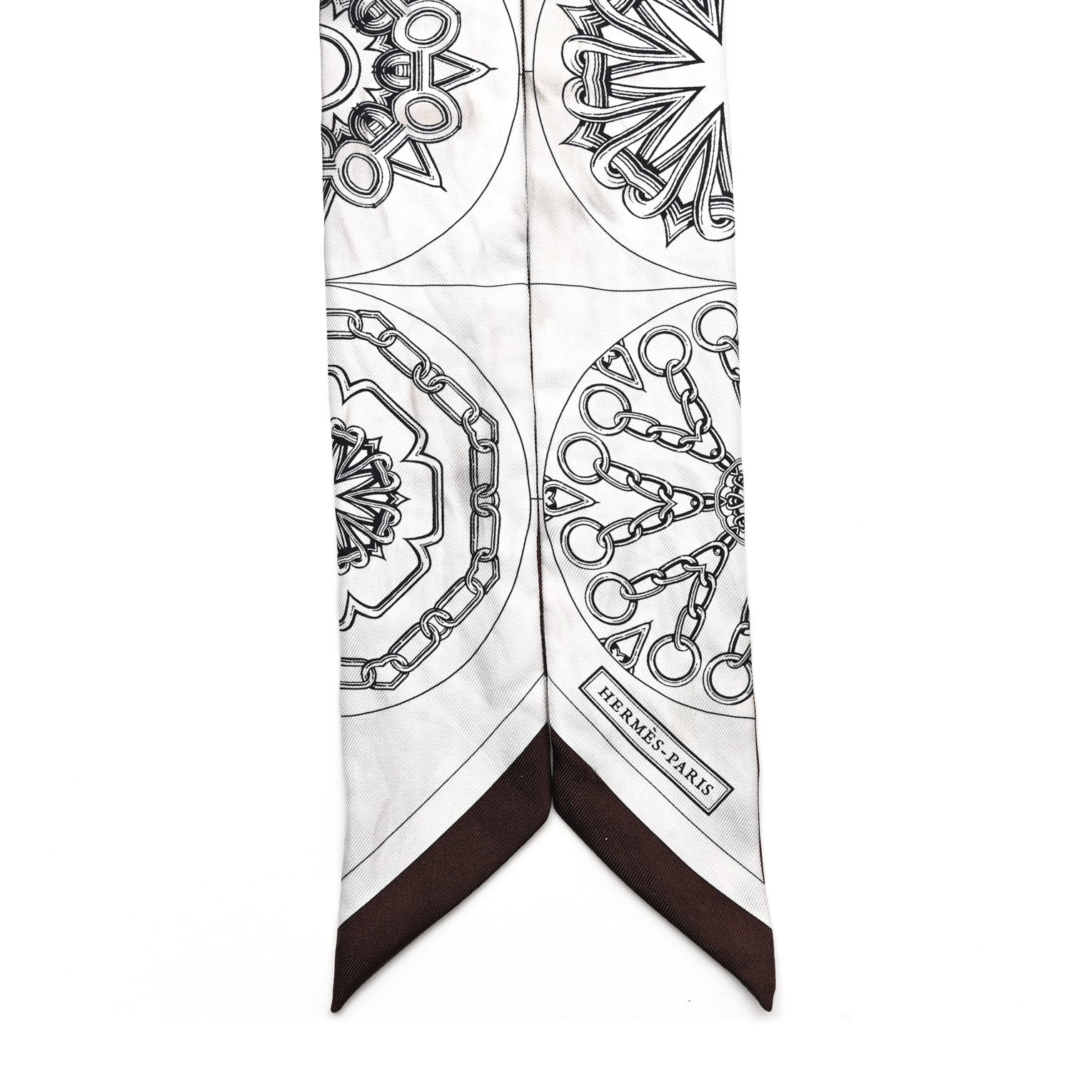 Silk Effet Kaleidoscope Twilly White Anthracite Marron