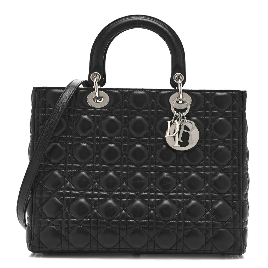 Lambskin Cannage Large Lady Dior Black